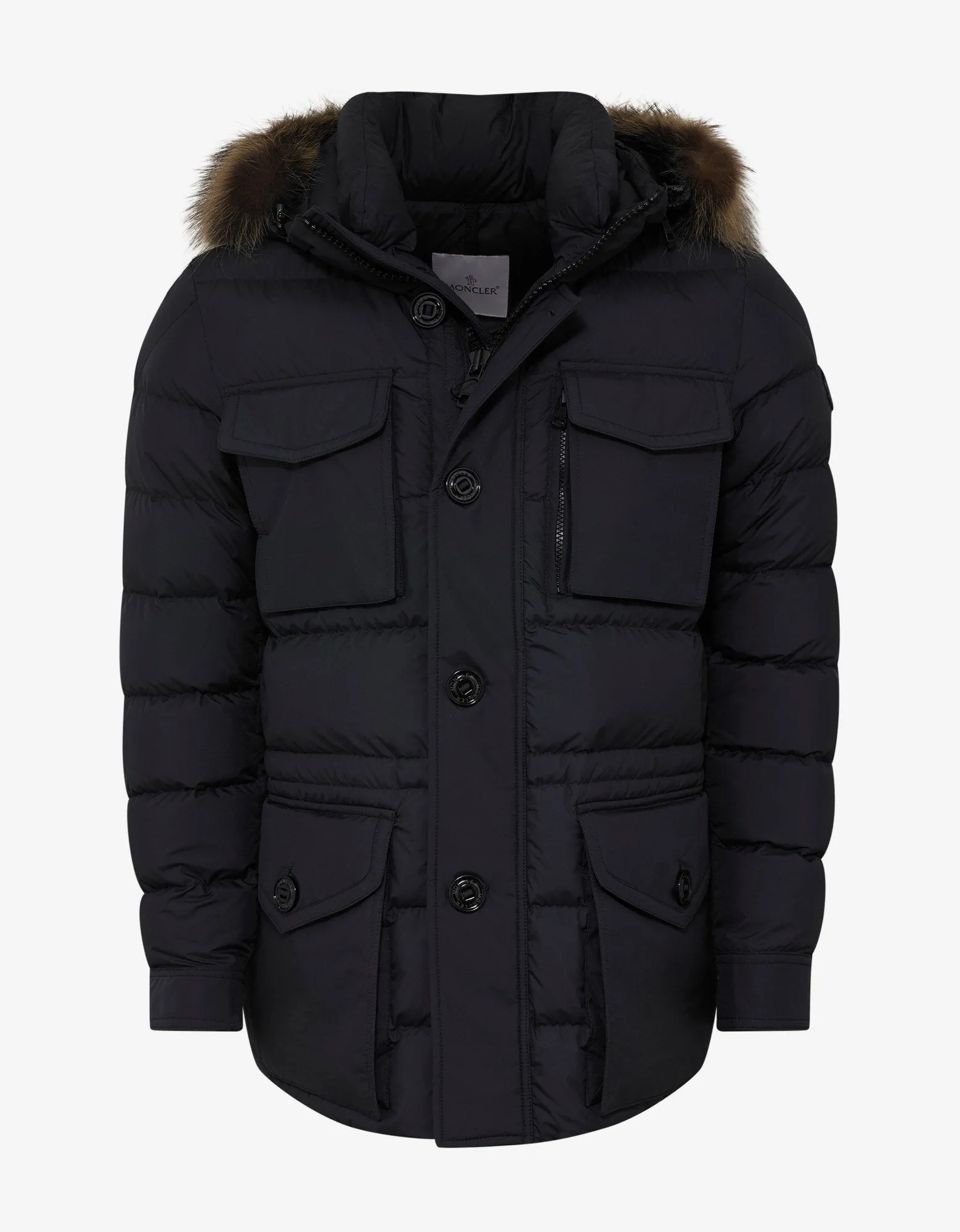 Augert Navy Blue Fur Trim Down Jacket