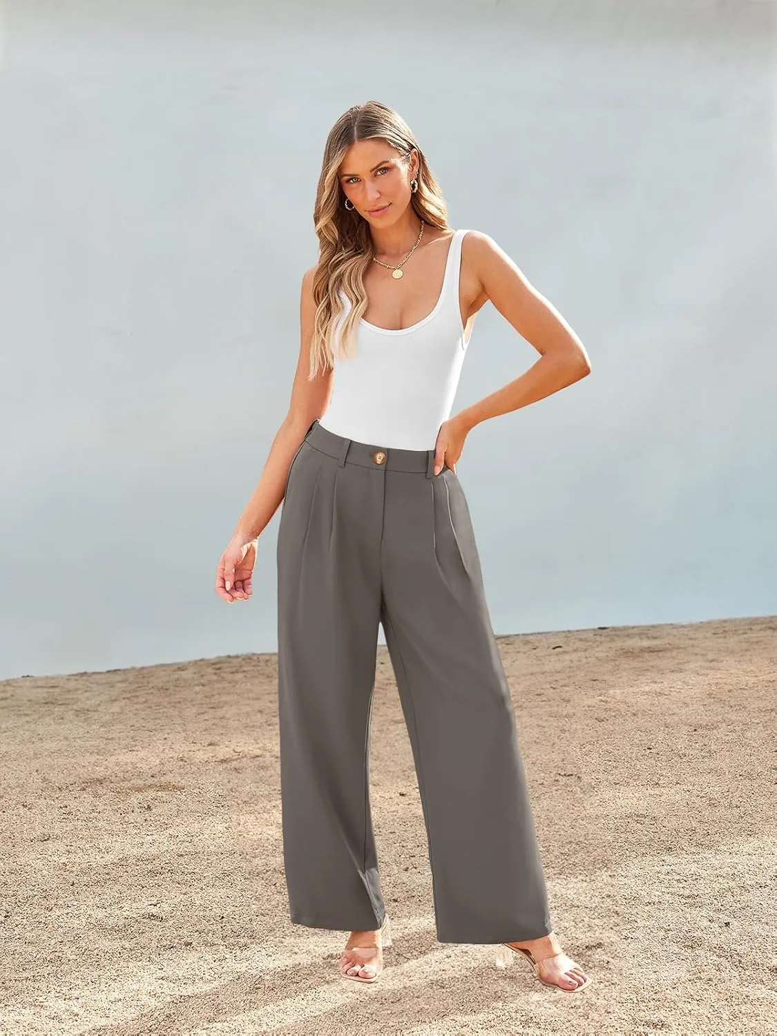 AUTOMET Women Wide Leg Dress Pants High Waisted Loose Fit Business Casual Work Trousers with Pockets 2025