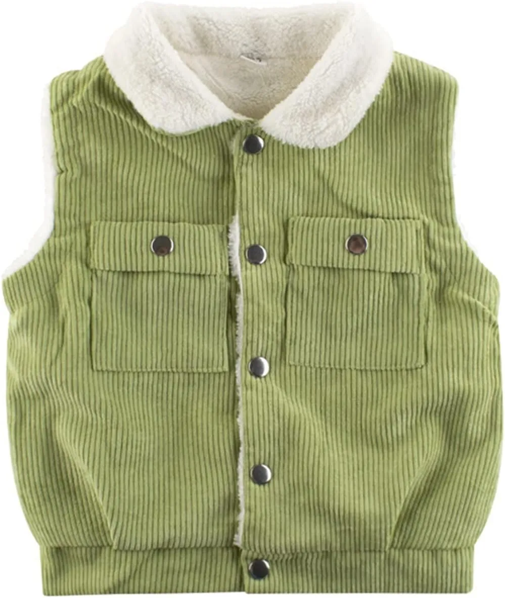 Baby Girls&Boys Winter Cute High Neck Vest Lightweight Puffer Sleeveless Jacket Zipper Hooded Vest Kids