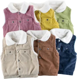 Baby Girls&Boys Winter Cute High Neck Vest Lightweight Puffer Sleeveless Jacket Zipper Hooded Vest Kids