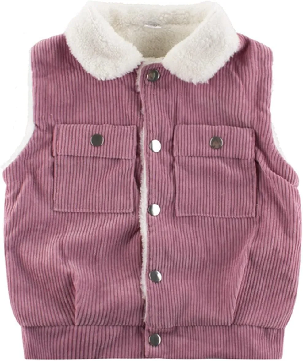 Baby Girls&Boys Winter Cute High Neck Vest Lightweight Puffer Sleeveless Jacket Zipper Hooded Vest Kids