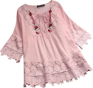 Boho Long Sleeve Spring Top Women Office Oversized with Buttons Shirt for Women Coloured Loose Lapel Comfort