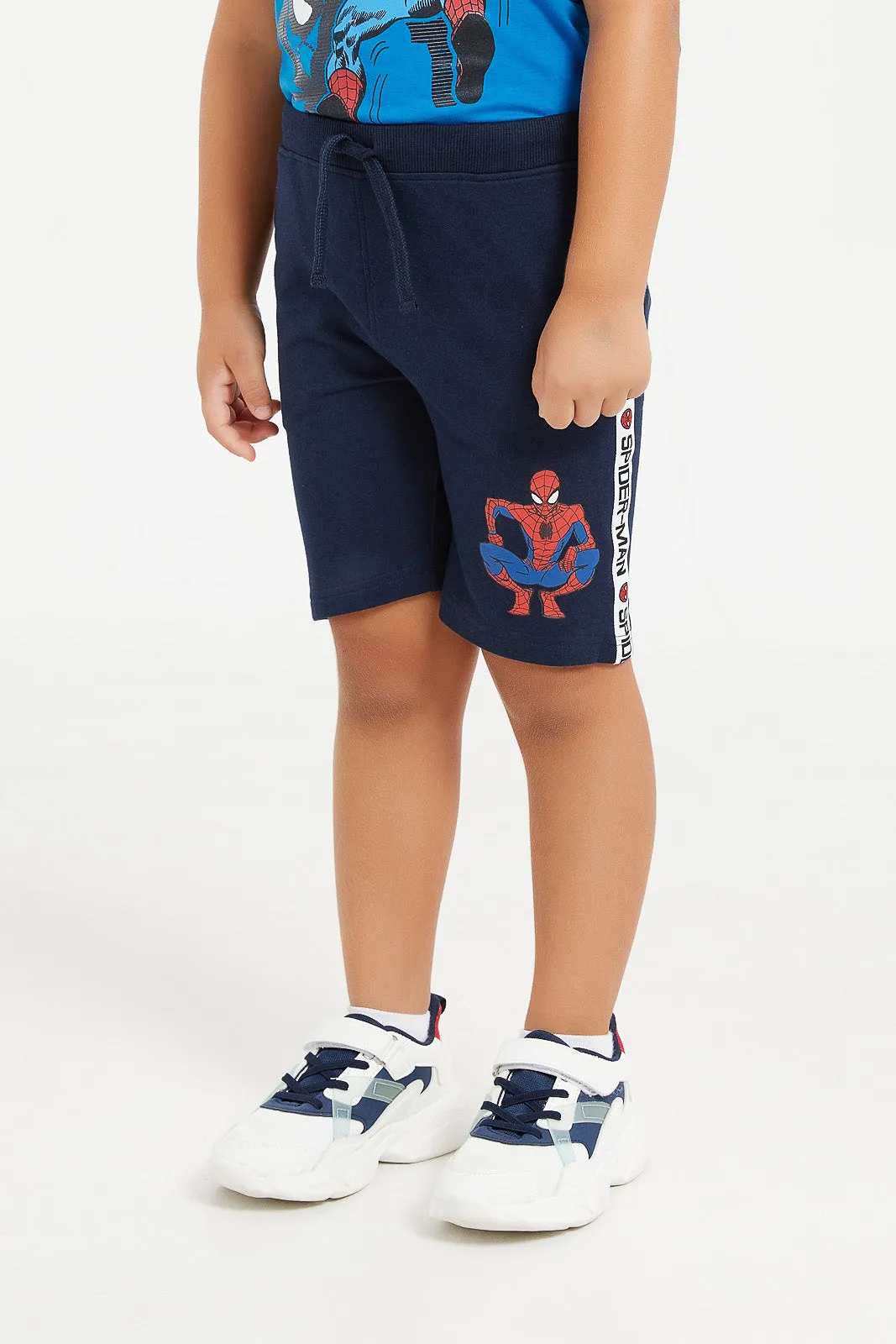 Boys Navy Spiderman Active Shorts