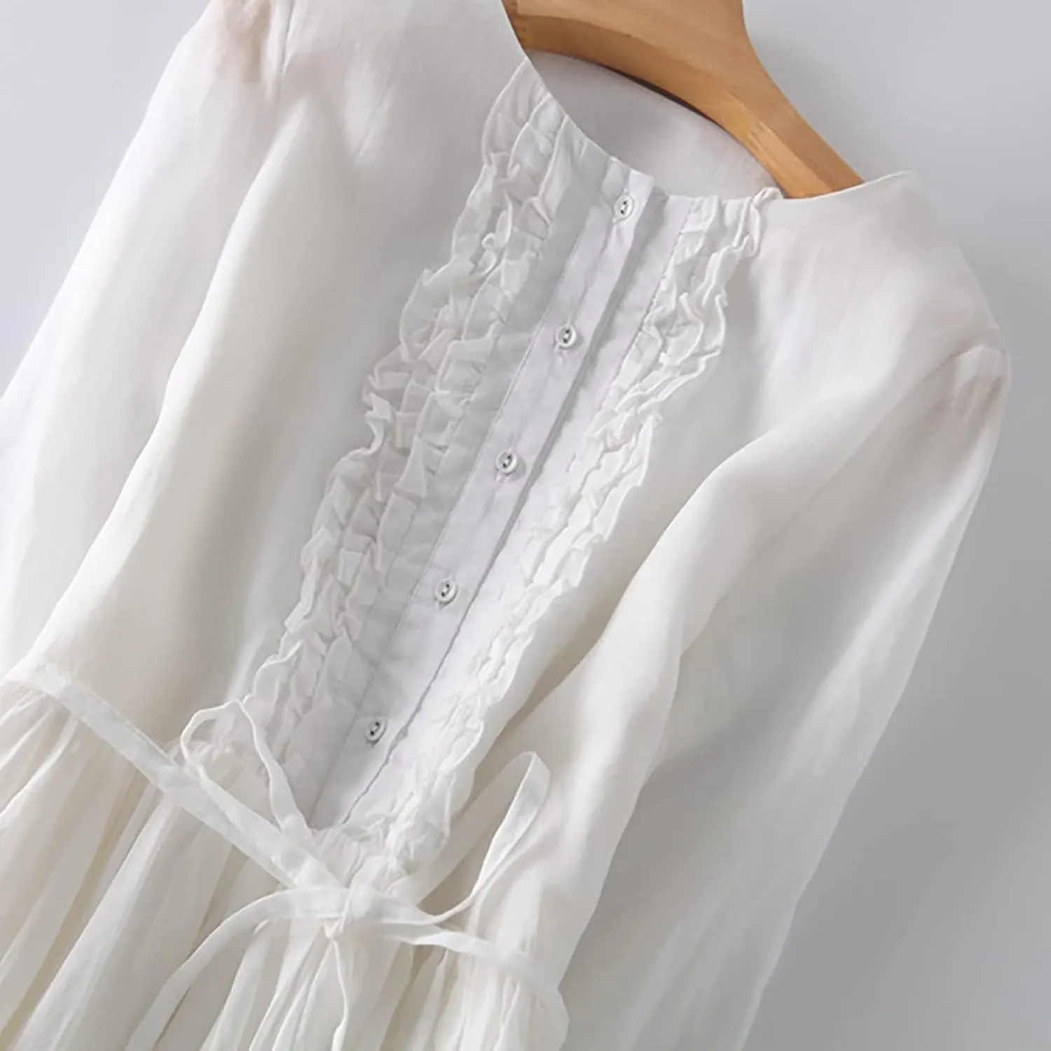 Cotton Linen Maxi Dresses for Women 2025 Button Down Plus Size A Line Dress Trendy 3/4 Sleeve Floral Dress Summer Dresses