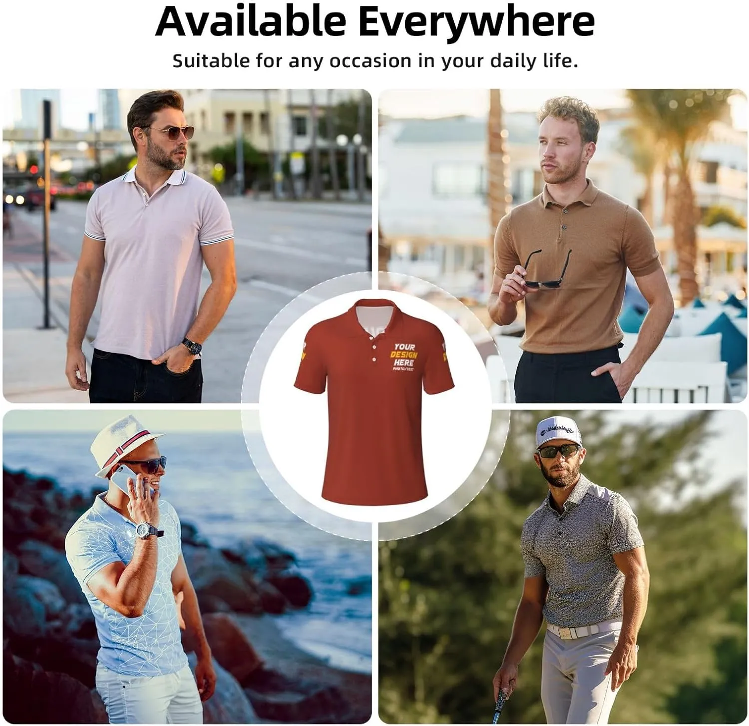 Custom Polo shirts Add Your Text Picture Name Logo Casual Custom Polo shirt Fashion Custom Polo shirts