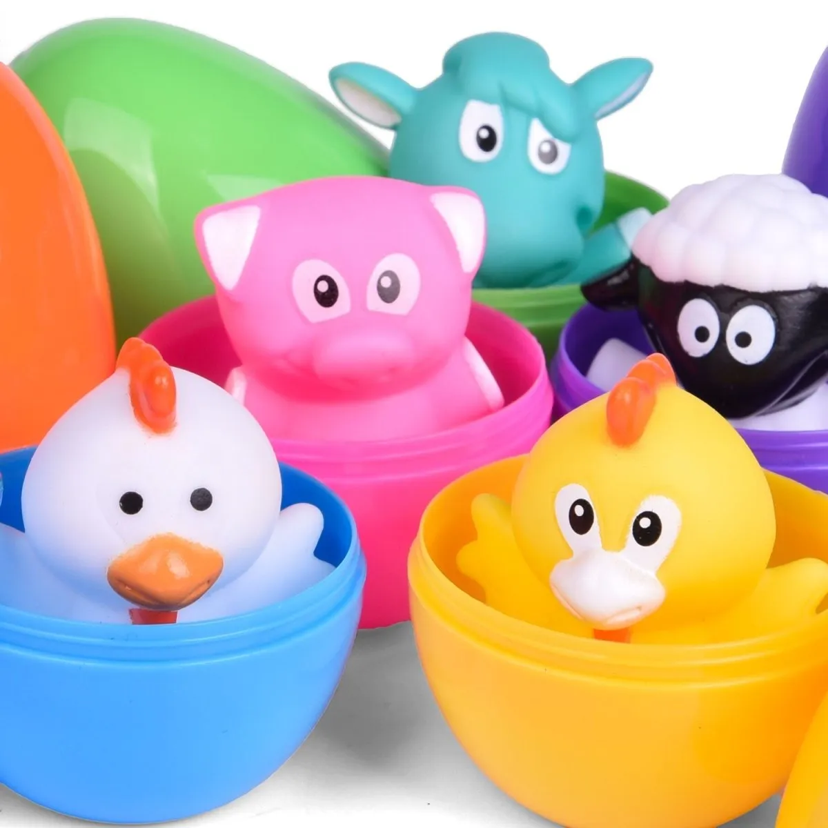 Easter Eggs with Animal Finger Puppets