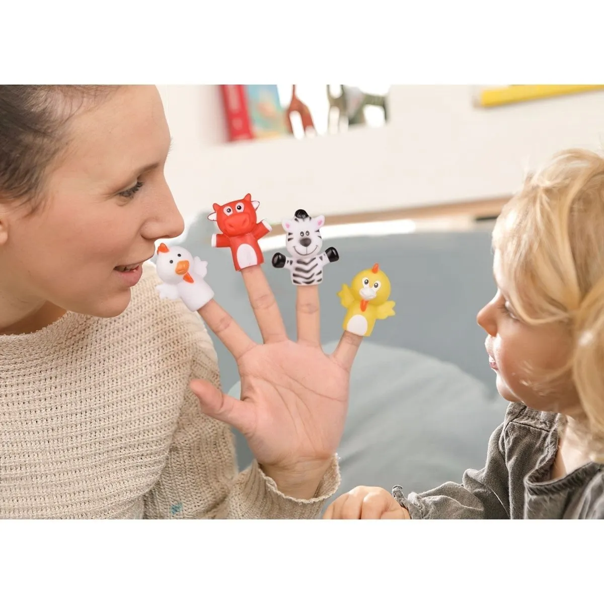 Easter Eggs with Animal Finger Puppets