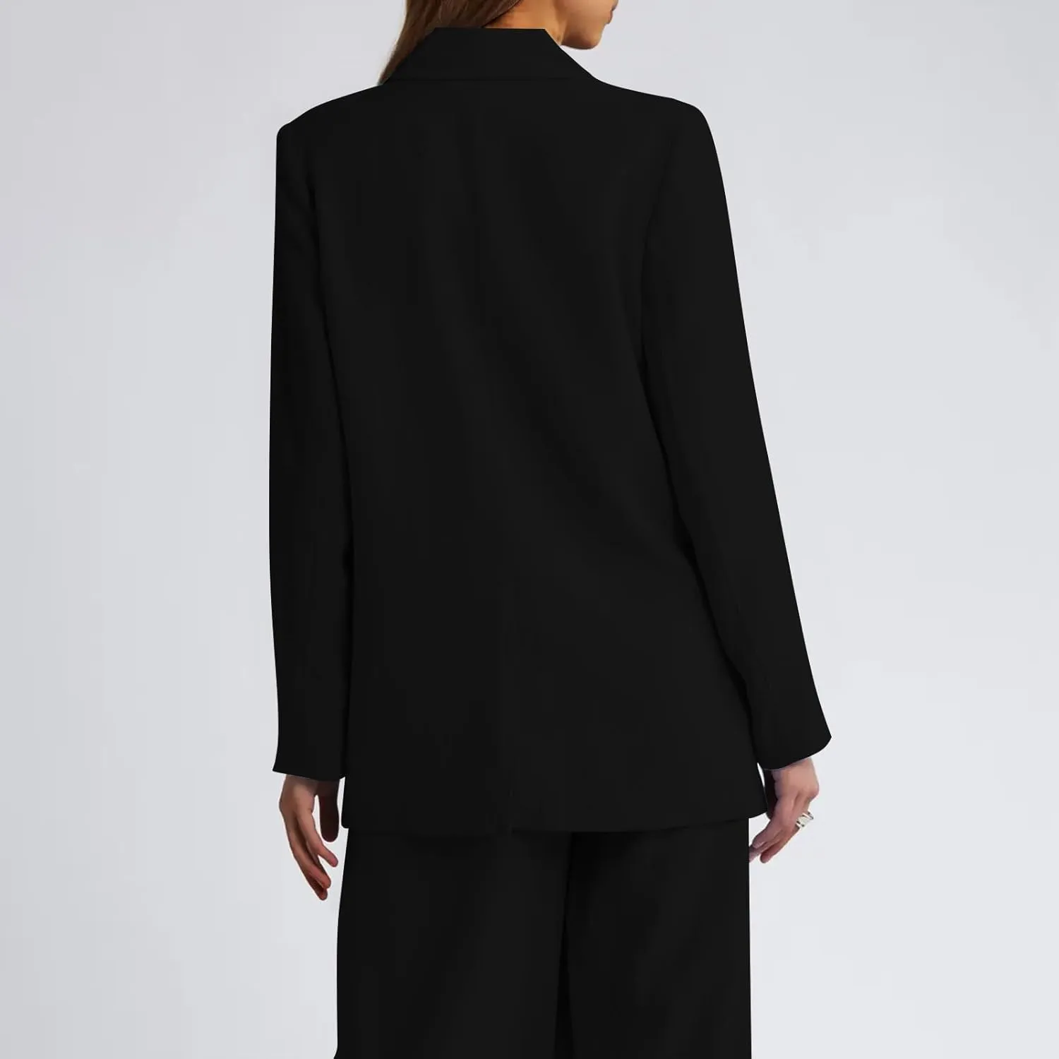 Firzero Black Blazer Women Long Sleeve Business Blazer Loose Lightweigth Open Front Jackets Long Sleeve Work Office Jacket