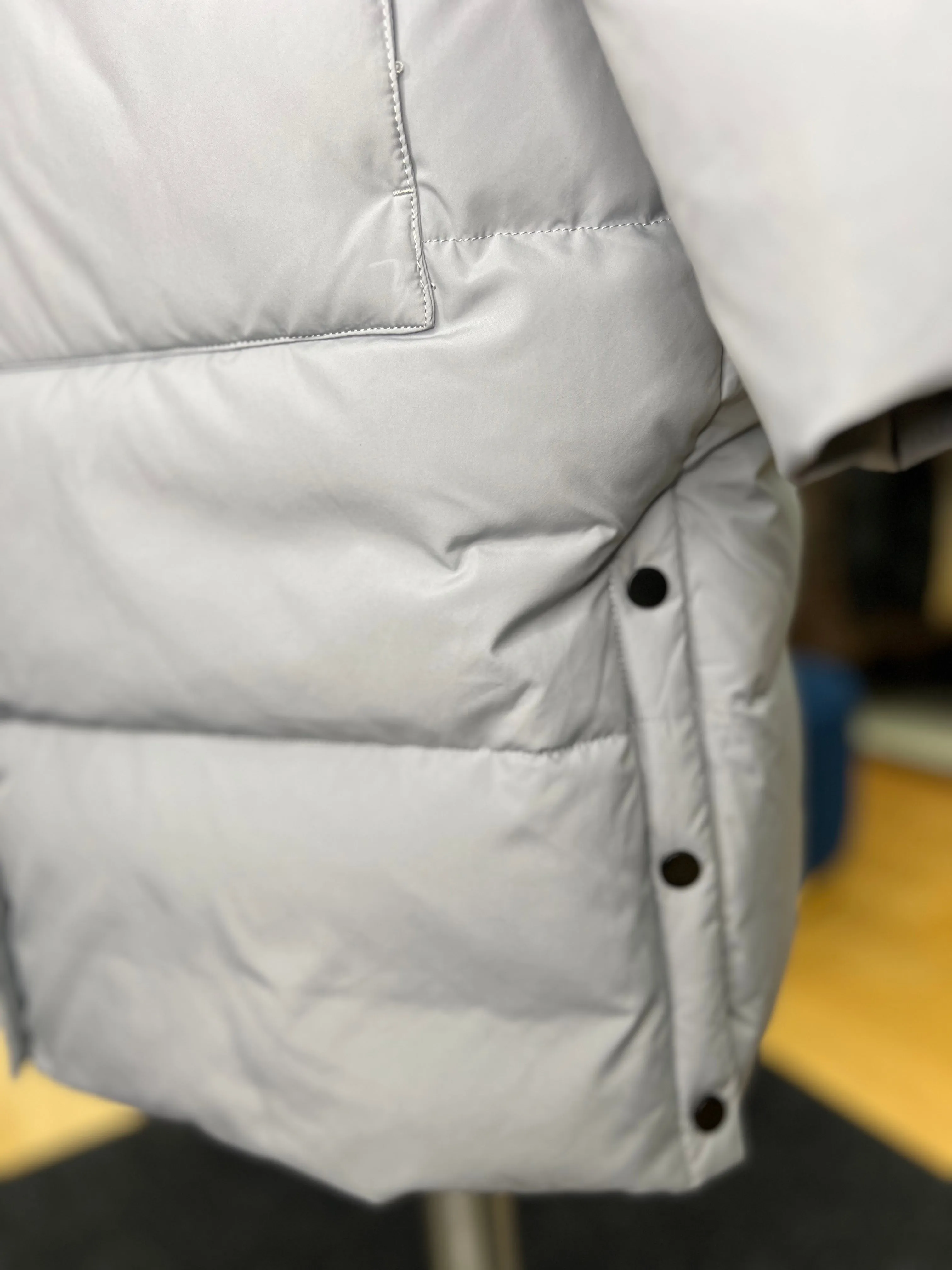 Genuine Polar Fox Fur Trim Down Fill Coat