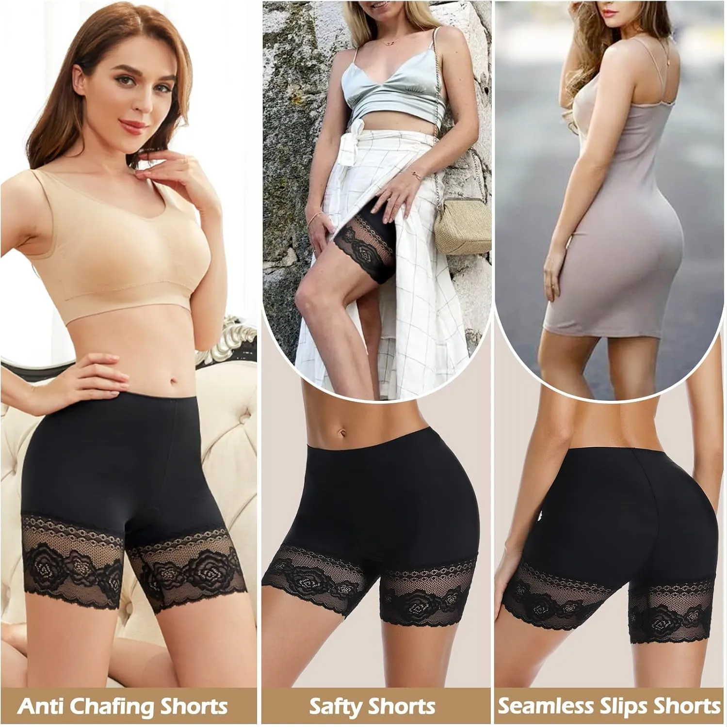 JOYSHAPER Slip Shorts for Under Dresses Seamless Anti-Chafing Boyshort Underwear Safety Shorts Shapewear Shorts for Women