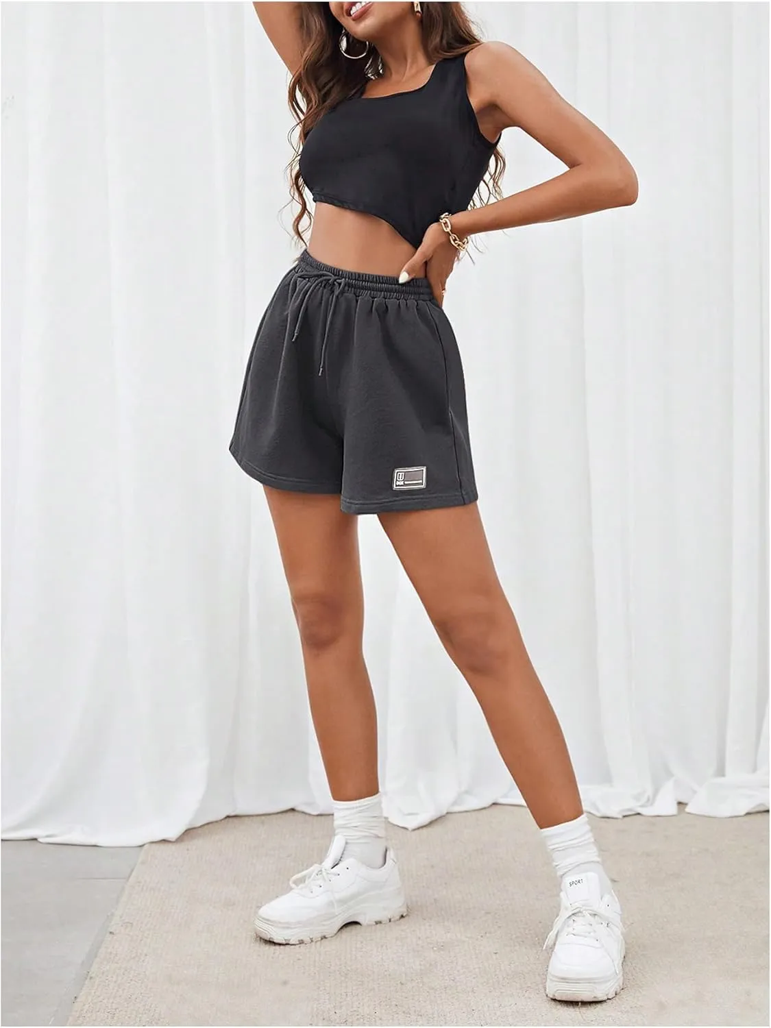 MakeMeChic Women's Sweat Shorts Summer Casual Camo Boxer Workout Shorts