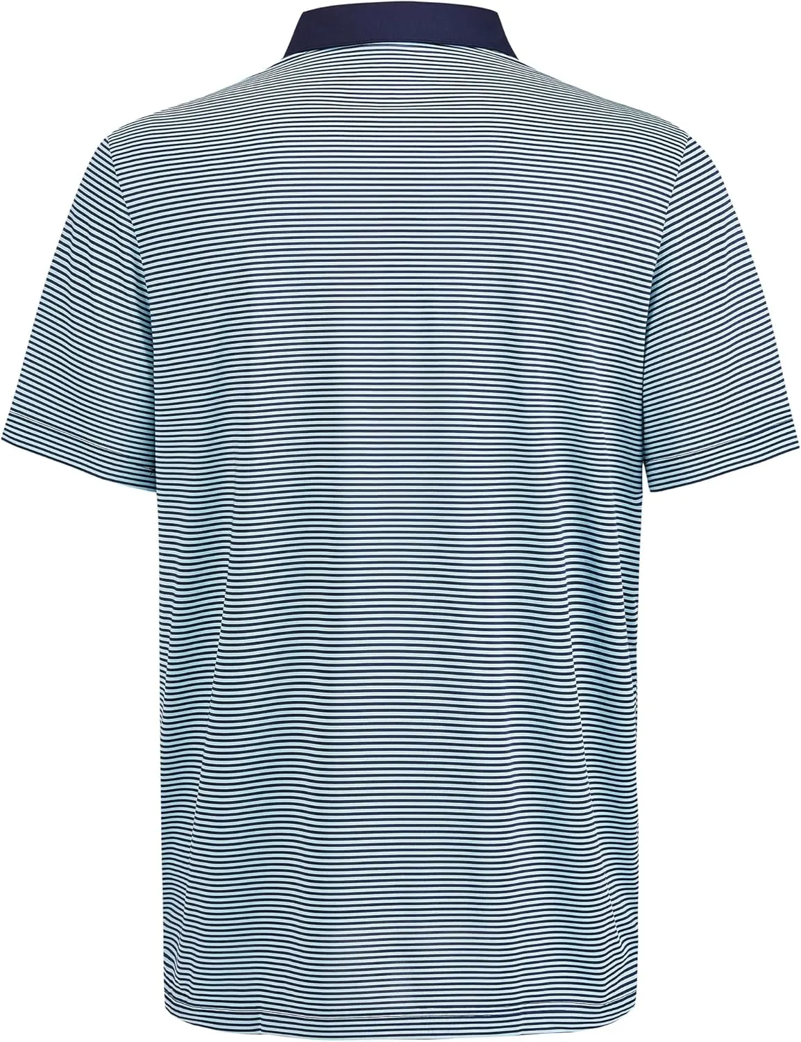 Mens Golf Polo Shirt Moisture Wicking Dry Fit Performance Athletic Short Sleeve Striped Golf Shirts for Men