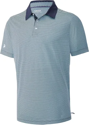 Mens Golf Polo Shirt Moisture Wicking Dry Fit Performance Athletic Short Sleeve Striped Golf Shirts for Men
