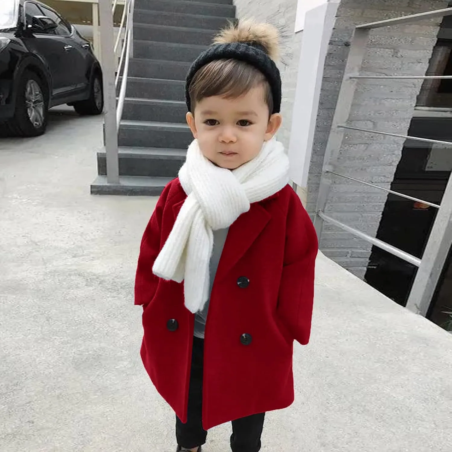Padded Jacket Kids Toddler Kids Baby Girls Boys Plaid Solid Coat Elegant Notched Collar Double 5t Winter Coat Boys
