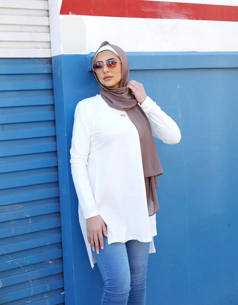 Pleated Chiffon Back Top