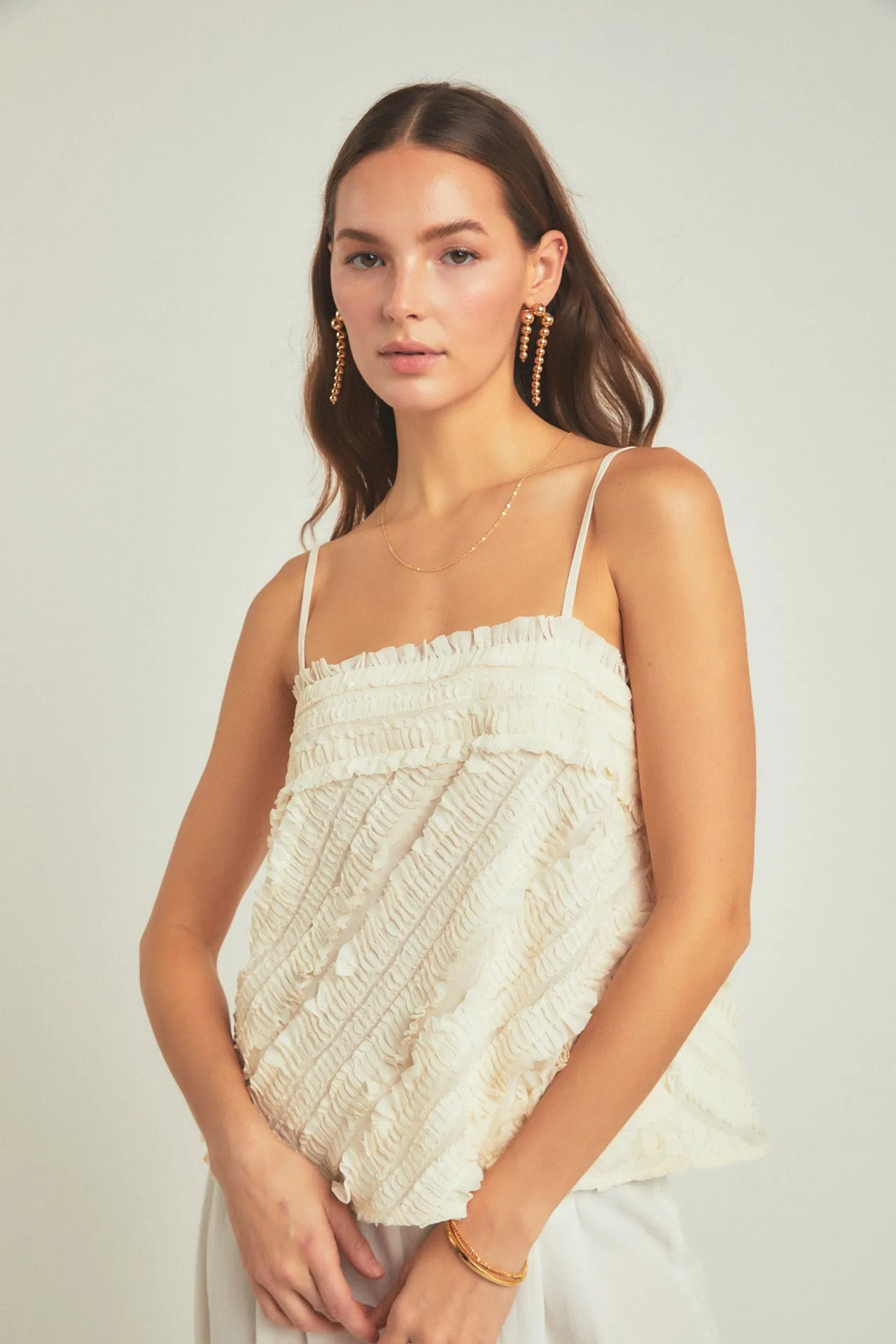 Ruffled Sleeveless Top