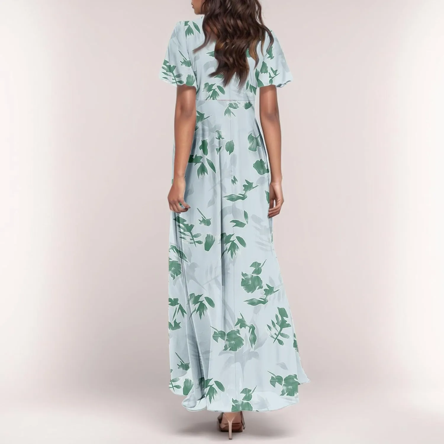 Summer Dresses for Women 2025 Flowy Floral Maxi Dress Elegant Empire Waist Beach Dresses