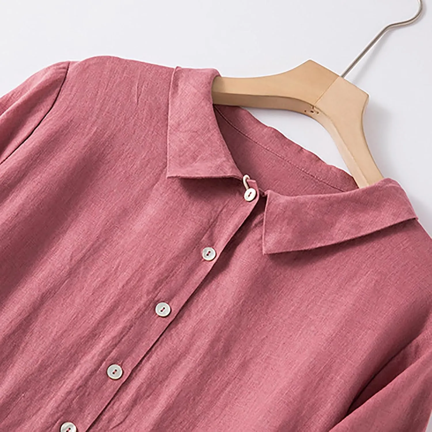 Summer Linen Dresses for Women 2025 Short Sleeve Button Shirt Dress Lapel Vneck Casual Beach Vacation Maxi Dresses