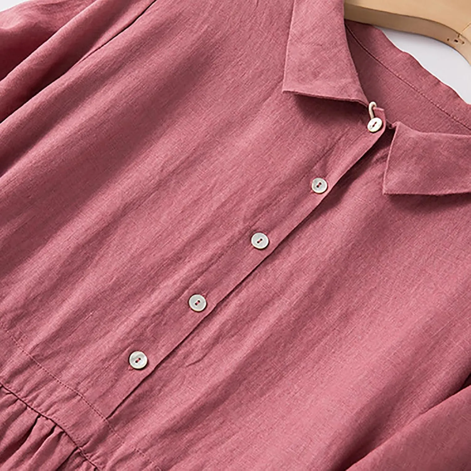 Summer Linen Dresses for Women 2025 Short Sleeve Button Shirt Dress Lapel Vneck Casual Beach Vacation Maxi Dresses