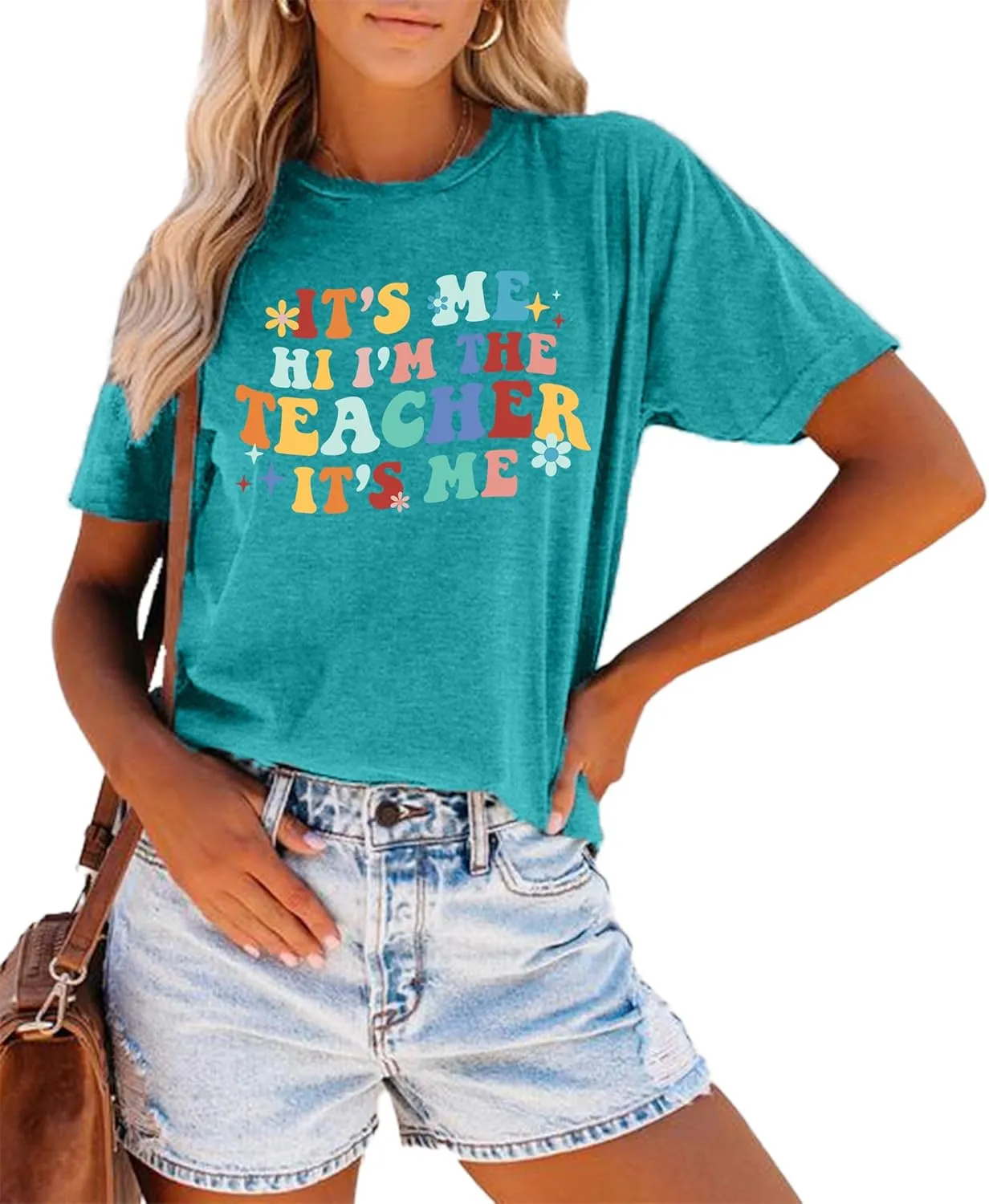 Teacher T-Shirt Women's Short Sleeve Life Shirt - Teacher's Day Gift, Back to School Tee Top