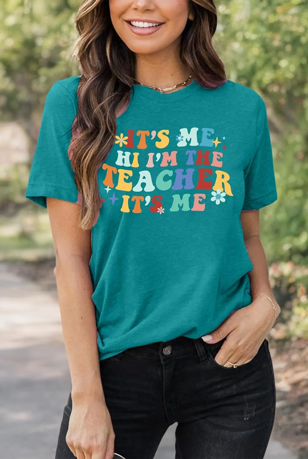 Teacher T-Shirt Women's Short Sleeve Life Shirt - Teacher's Day Gift, Back to School Tee Top
