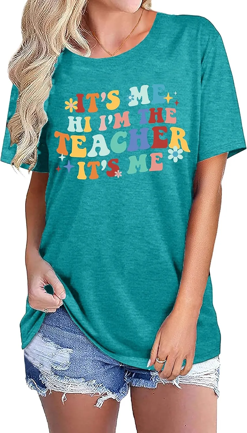 Teacher T-Shirt Women's Short Sleeve Life Shirt - Teacher's Day Gift, Back to School Tee Top