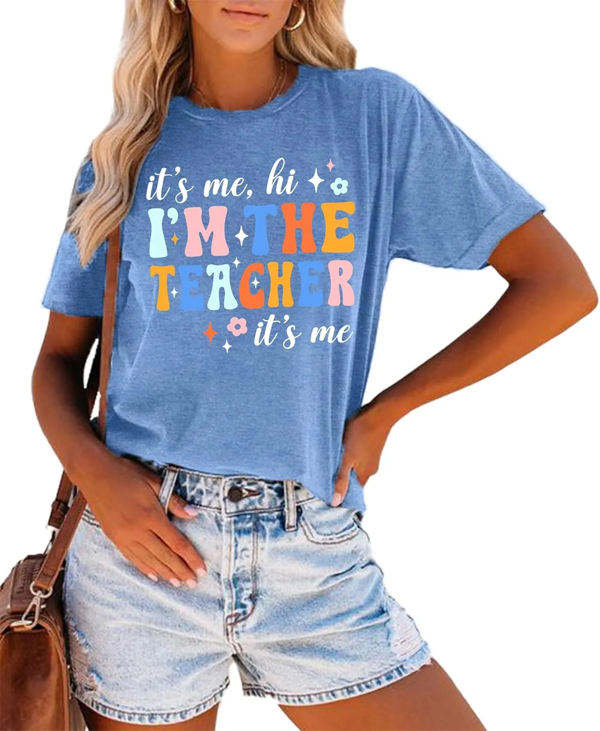 Teacher T-Shirt Women's Short Sleeve Life Shirt - Teacher's Day Gift, Back to School Tee Top