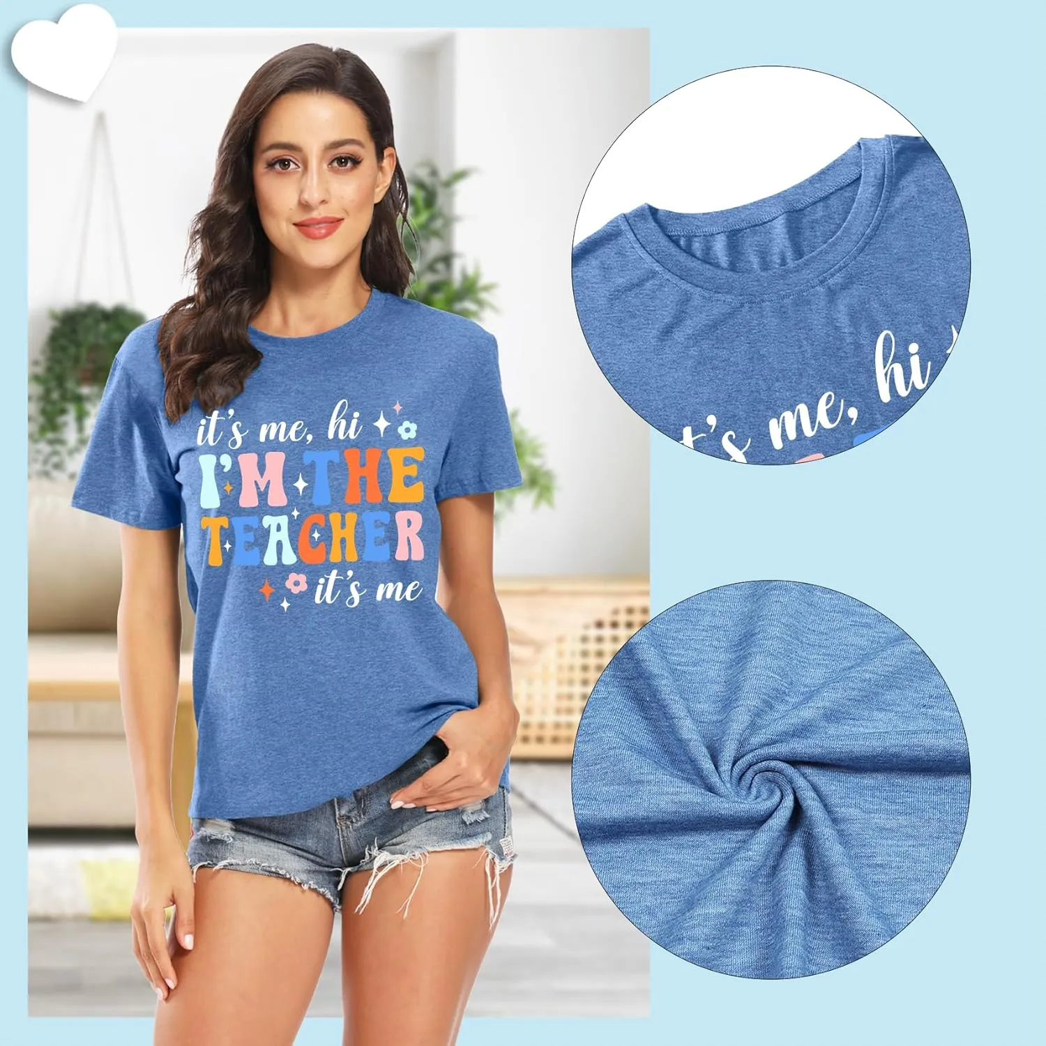 Teacher T-Shirt Women's Short Sleeve Life Shirt - Teacher's Day Gift, Back to School Tee Top