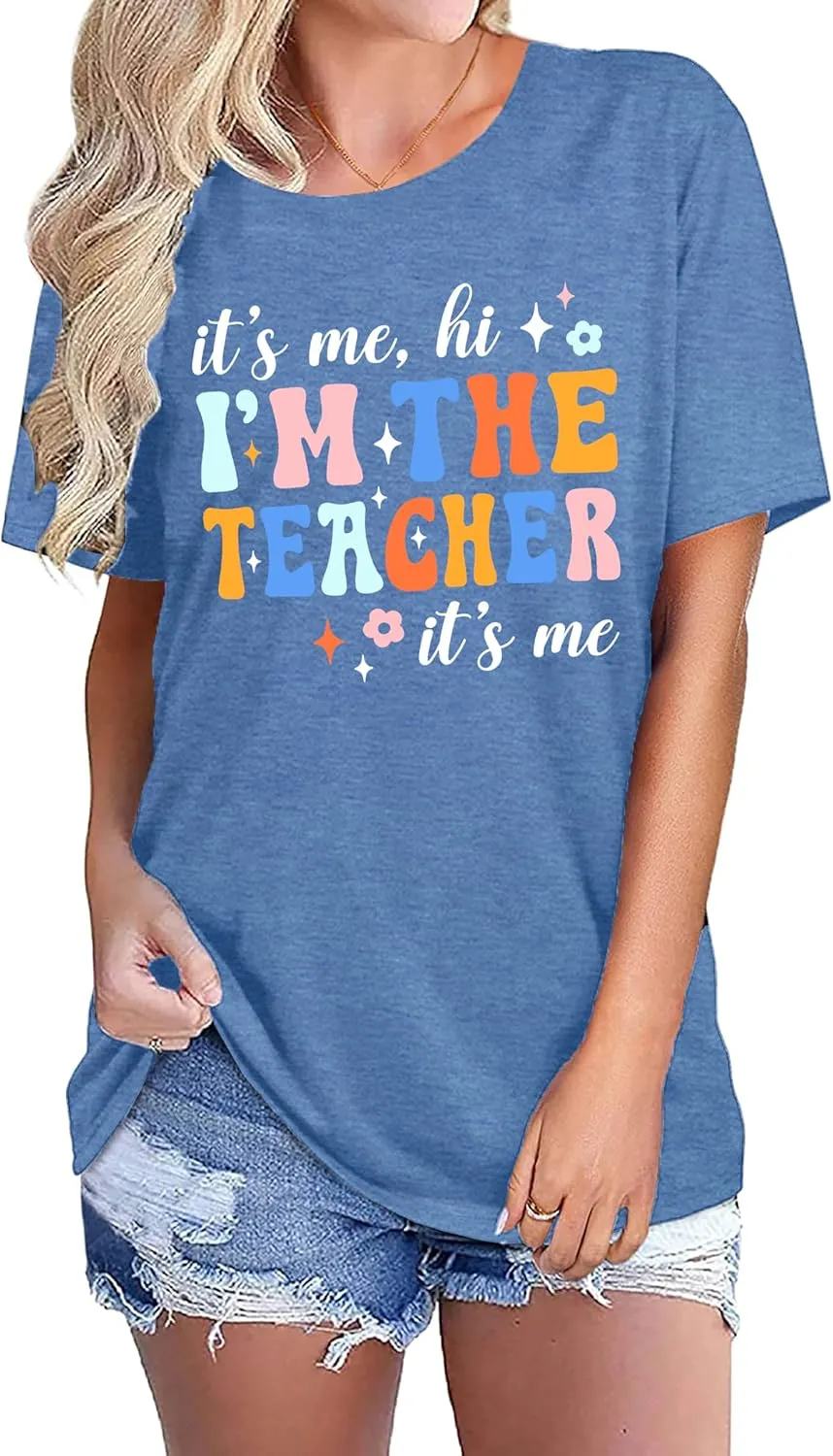 Teacher T-Shirt Women's Short Sleeve Life Shirt - Teacher's Day Gift, Back to School Tee Top