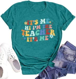 Teacher T-Shirt Women's Short Sleeve Life Shirt - Teacher's Day Gift, Back to School Tee Top