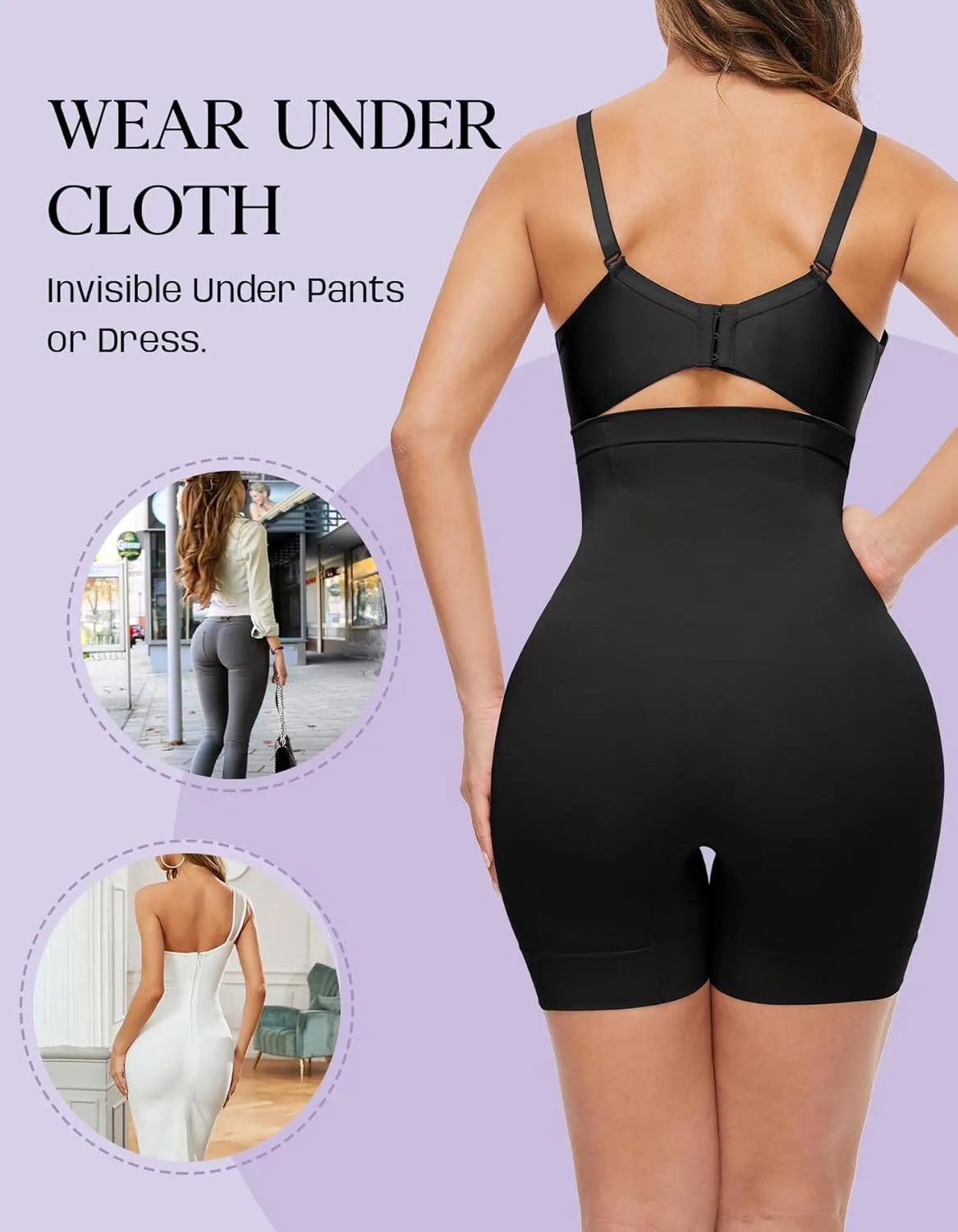 YADIFEN Shapewear Shorts Tummy Control Shapewear Invisible Shaping Shorts High Waisted Body Shaper Shorts Under Dress